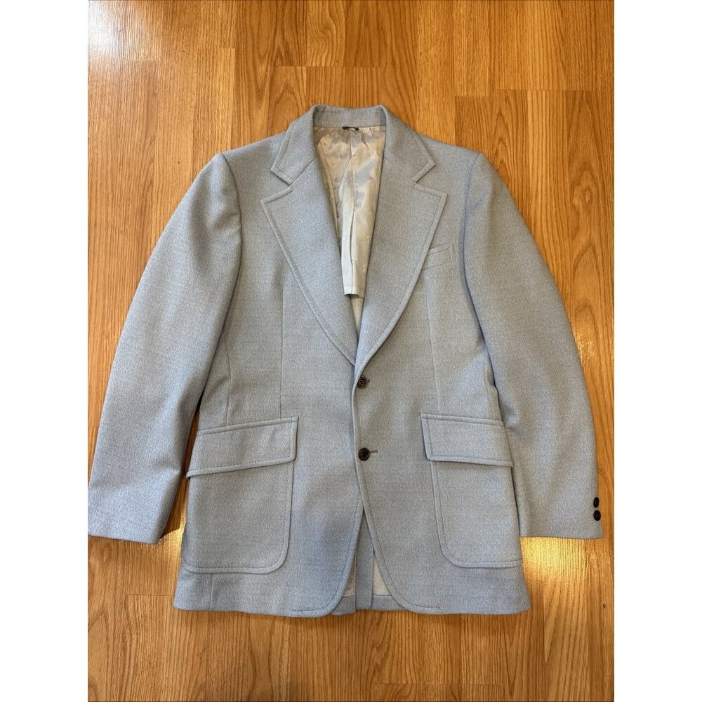Vintage Sears The Men’s Store Blazer Mens‎ 40R Light Baby Blue Wool 70s